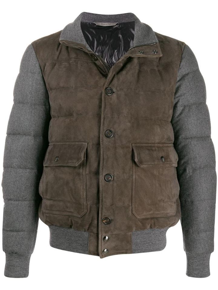 Canali Two-tone Padded Jacket - Grey