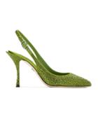 Dolce & Gabbana Crystal Embellished Slingback Pumps - Green