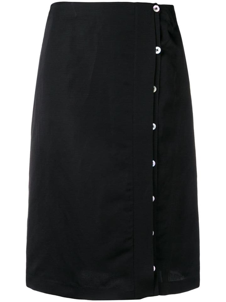 Jil Sander Asymmetric Button Skirt - Black