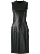 Gloria Coelho - Panelled Dress - Women - Leather - 38, Black, Leather