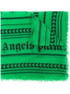 Palm Angels Geometric Print Scarf, Men's, Green, Modal/cashmere
