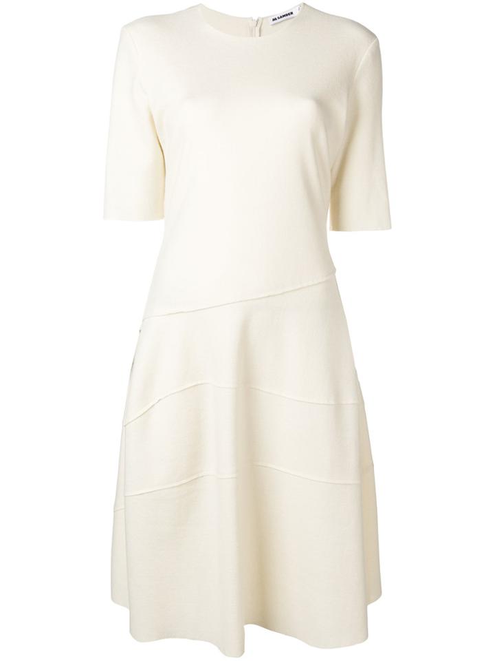 Jil Sander Raised Seam Shift Dress - White