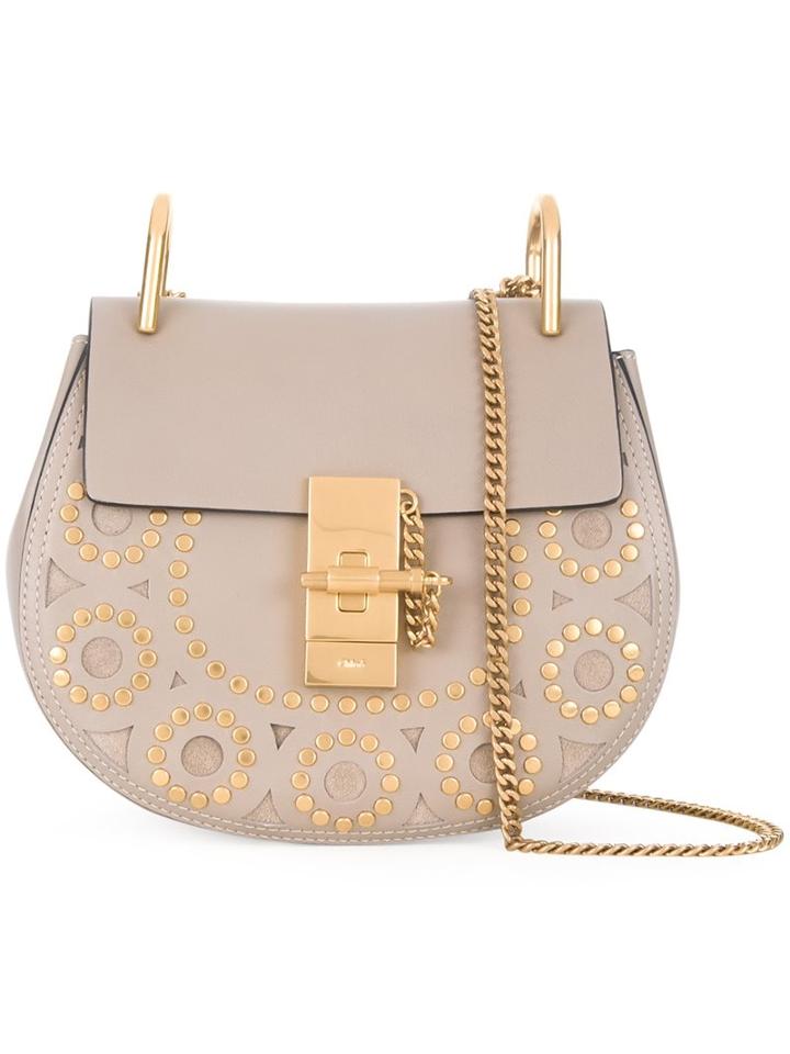 Chloé 'drew' Shoulder Bag, Women's, Grey, Leather/metal (other)