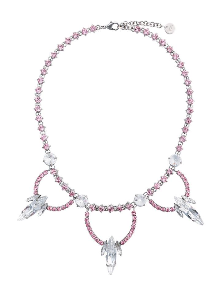 Miu Miu Crystal Jewel Embellished Necklace - Pink & Purple