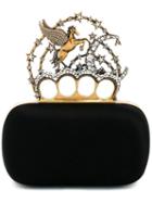 Alexander Mcqueen 'knuckle' Unicorn Embellished Box Clutch, Women's, Black