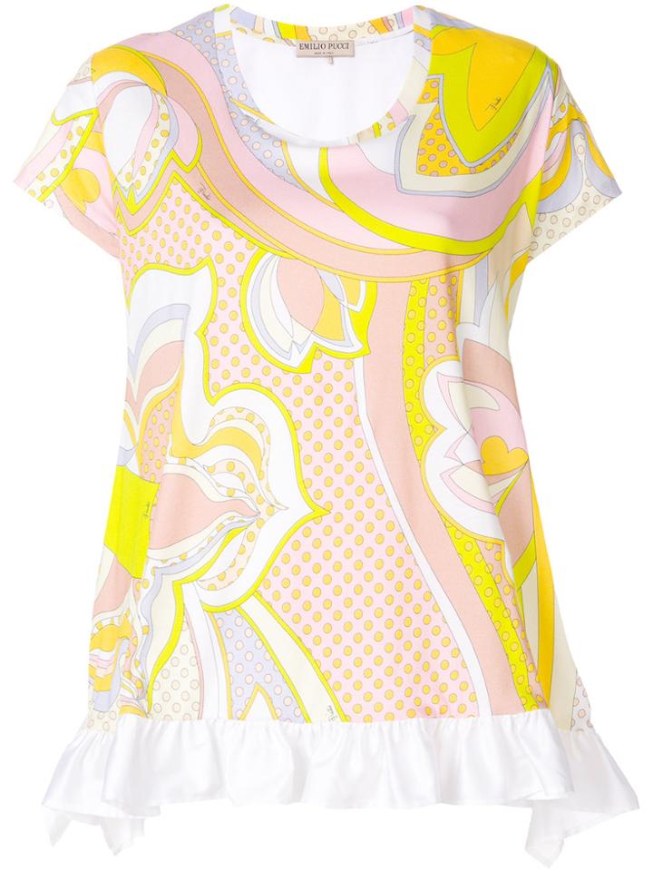 Emilio Pucci Ruffled-hem Printed Blouse - Multicolour