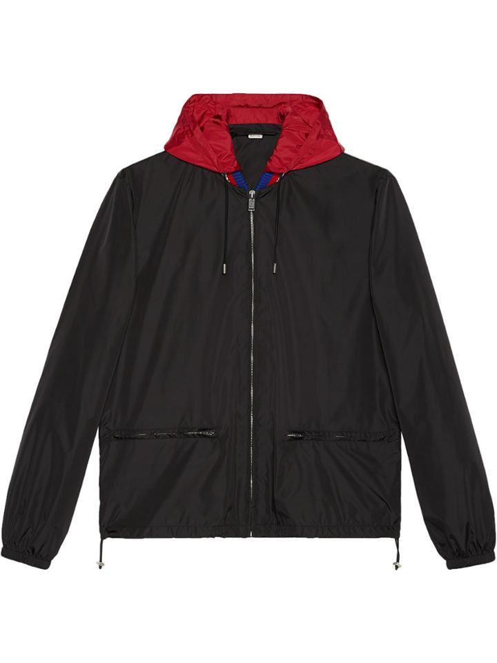Gucci Gucci Logo Windbreaker - Black
