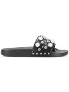 Givenchy Crystal Studded Slides - Black