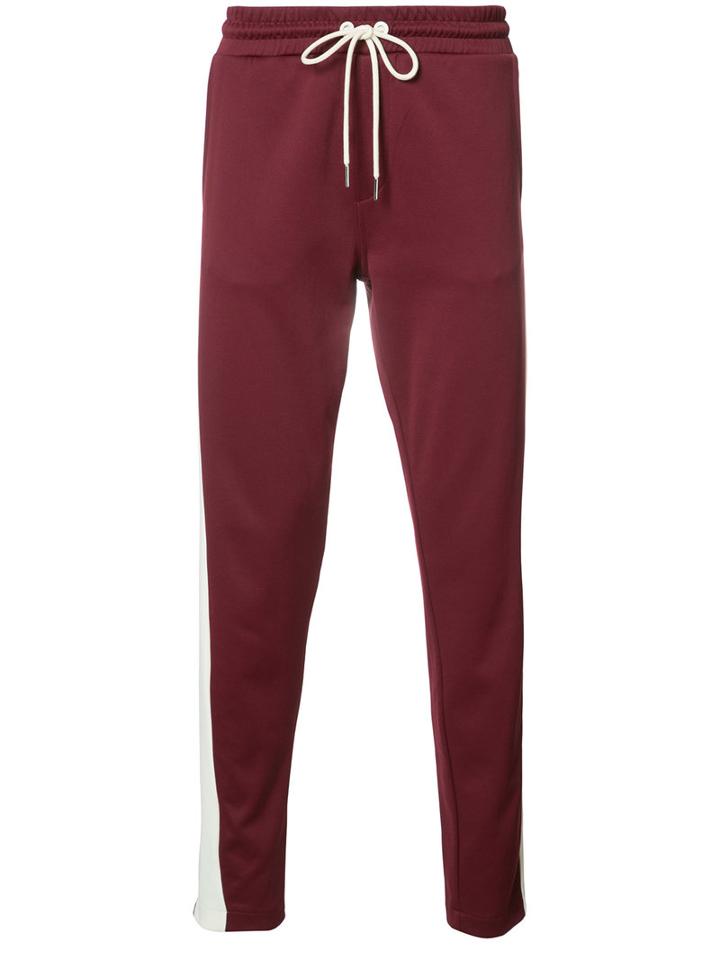 Moncler Stripe Track Pants, Men's, Size: Small, Red, Cotton/polyimide
