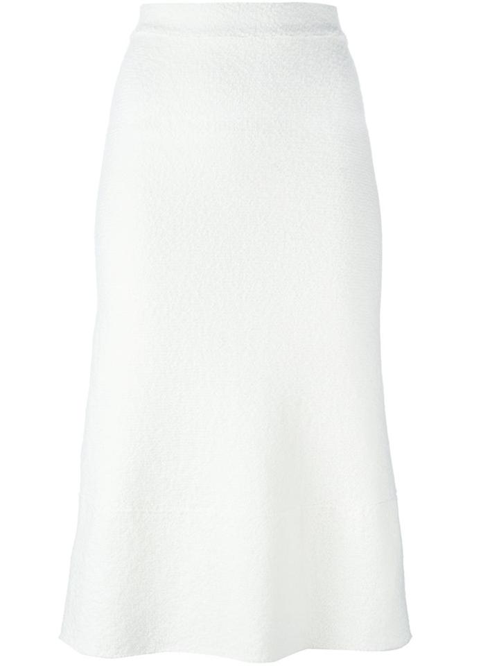 Victoria Beckham High-waisted Flared Skirt, Women's, Size: 1, White, Polyamide/spandex/elastane/wool