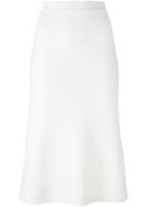 Victoria Beckham High-waisted Flared Skirt, Women's, Size: 1, White, Polyamide/spandex/elastane/wool