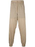 Astrid Andersen Lightweight Checked Track Pants, Men's, Size: Large, Nude/neutrals, Polyester