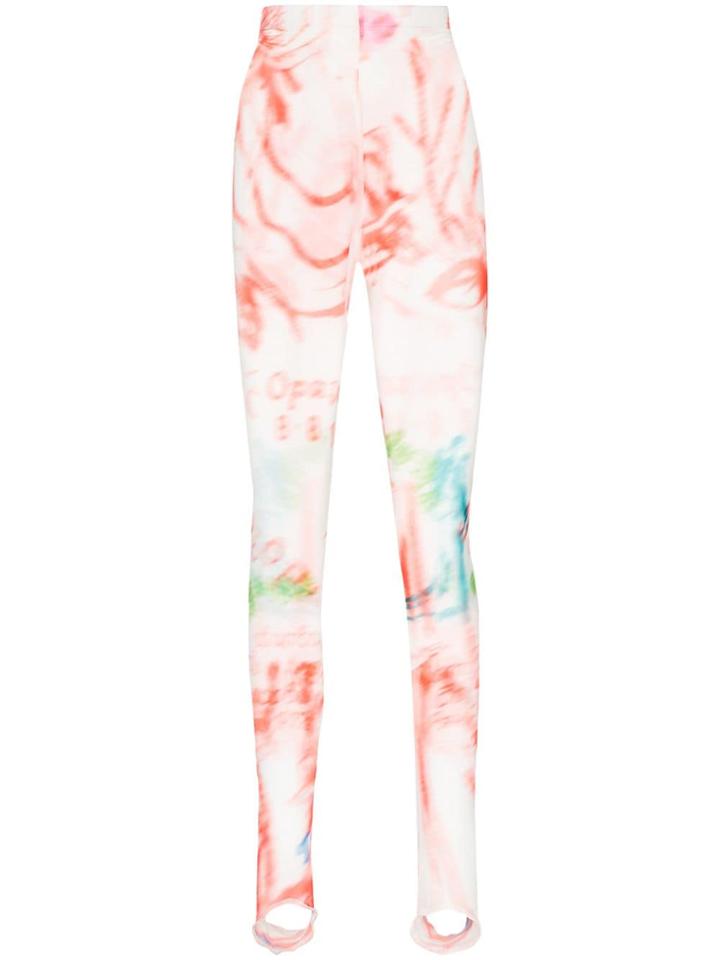 Chopova Lowena Wedding-print Sheer Leggings - White