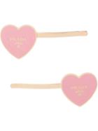 Prada Heart Hair Pins - Pink