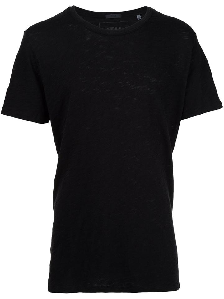 Atm Anthony Thomas Melillo Slub Jersey Crew Neck Tee - Black
