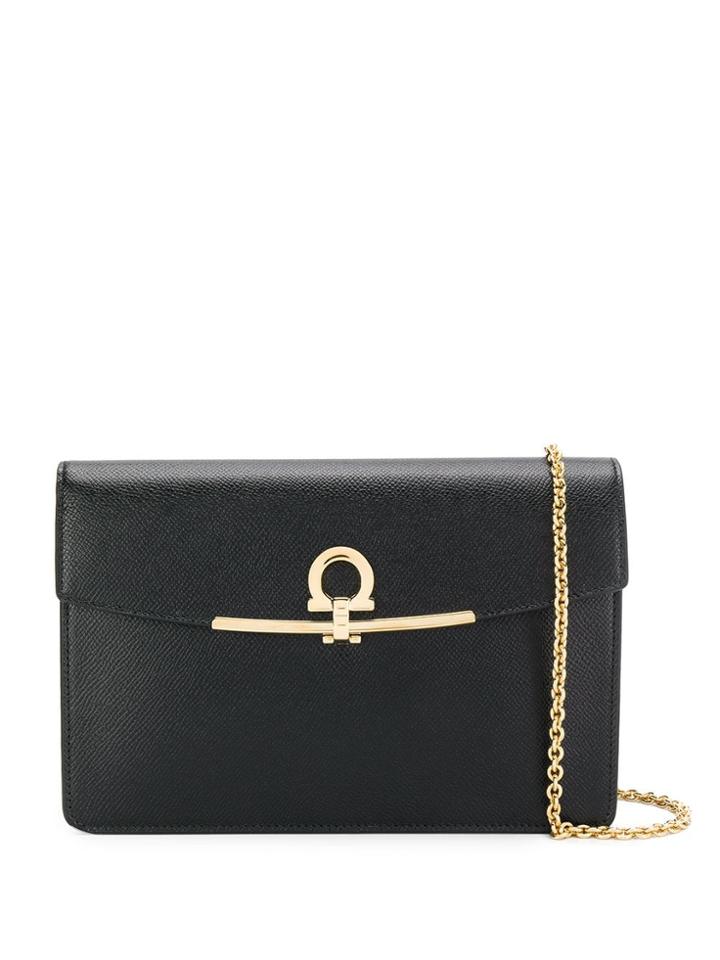 Salvatore Ferragamo Gancino Clip Shoulder Bag - Black