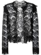 Lanvin Lace Cropped Jacket, Women's, Size: 40, Black, Cotton/polyamide/viscose