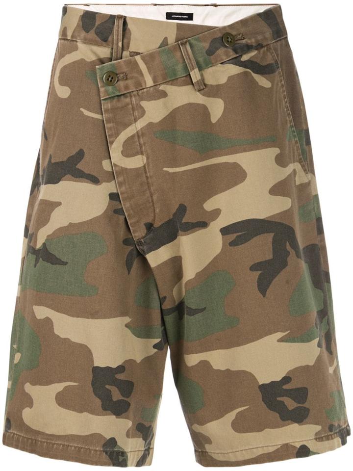 R13 Camouflage Asymmetric Shorts - Green