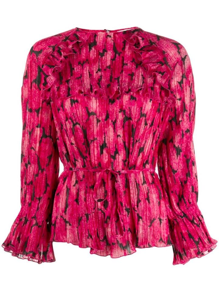 Kenzo Printed Ruffle Blouse - Pink