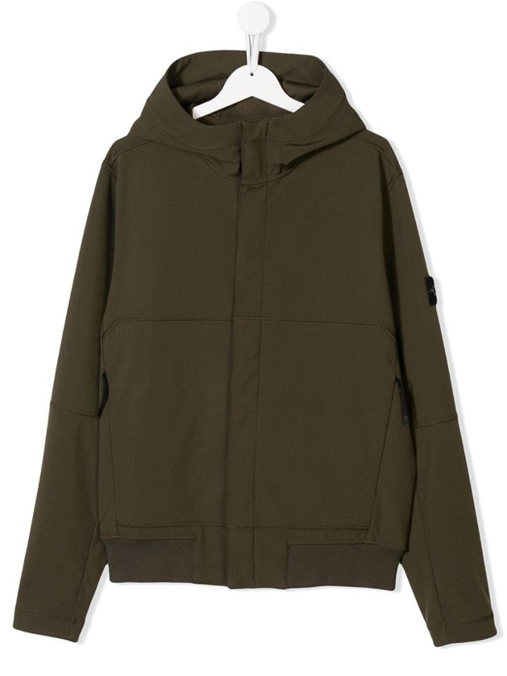 Stone Island Junior Hooded Jacket - Green