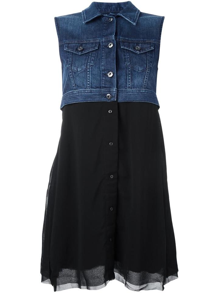 Diesel Denim Panel Flared Dress