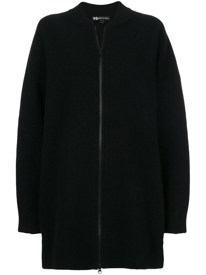 Y-3 Embroidered Cardi-coat - Black