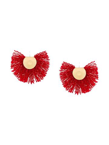 Katerina Makriyianni Fan Earrings - Red