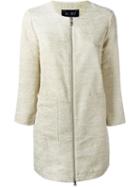 Armani Jeans Woven Zip Coat, Women's, Size: 42, Nude/neutrals, Cotton/polyester
