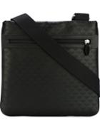 Emporio Armani Logo Print Shoulder Bag, Men's, Black, Calf Leather/polyester/leather