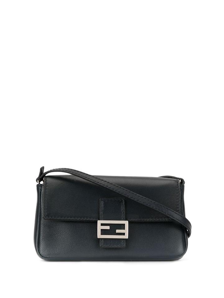 Fendi Pre-owned Mamma Baguette Crossbody Bag - Blue