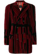 Jean Paul Gaultier Pre-owned 90's Stripped Velour Jacket - Red