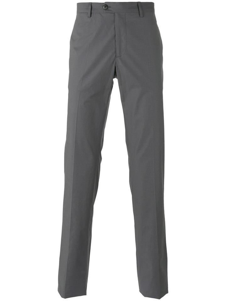 Etro Slim-fit Chinos, Men's, Size: 48, Grey, Cotton/spandex/elastane