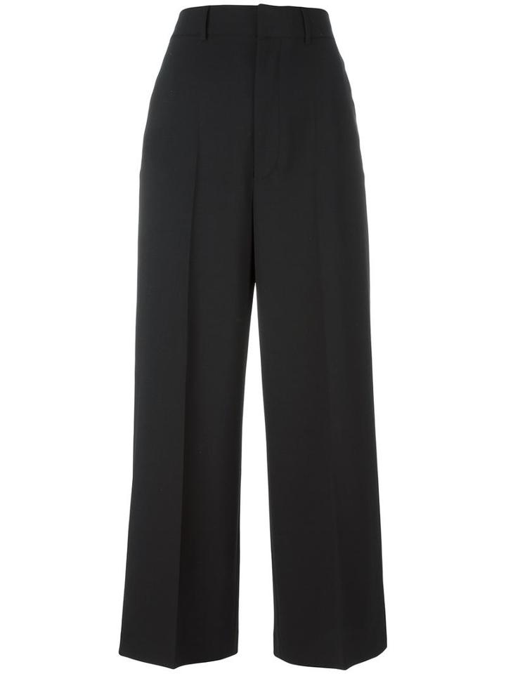 Diesel Black Gold Cropped Palazzo Pants, Women's, Size: 42, Polyester/wool/spandex/elastane