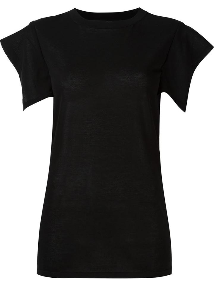 Isabel Marant Cap Sleeve T-shirt, Women's, Size: 40, Black, Cotton/polyamide