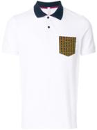 Sun 68 Contrast Pocket Polo Shirt - White