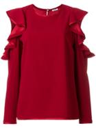 P.a.r.o.s.h. Cutout Frill Shirt - Red