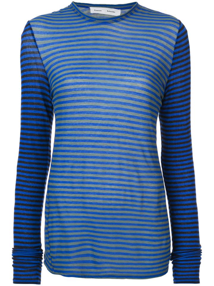 Proenza Schouler Pswl Striped Jersey Top - Blue