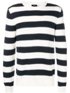 Theory Striped Crewneck Sweater - White