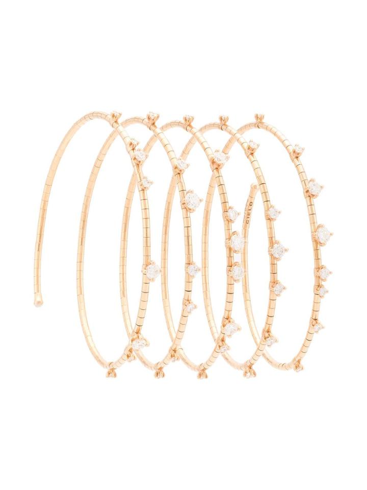 Mattia Cielo 18kt Rose Gold Rugiada Diamond Coil Cuff