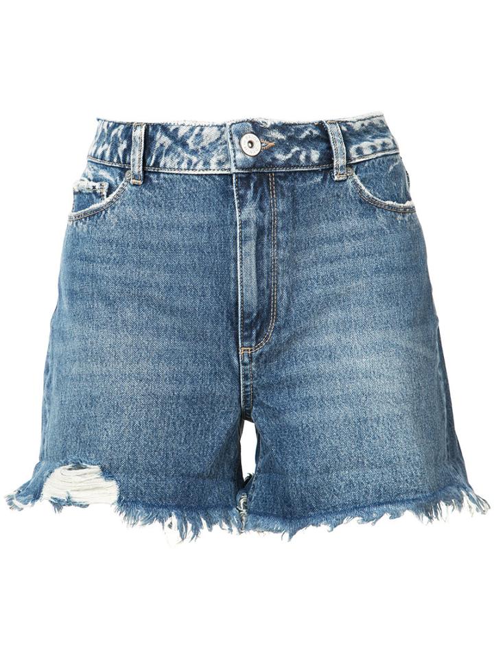 Paige - Fitted Denim Shorts - Women - Cotton/spandex/elastane - 26, Blue, Cotton/spandex/elastane
