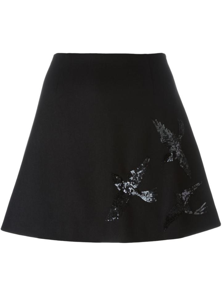 Red Valentino Sequined Bird Skirt