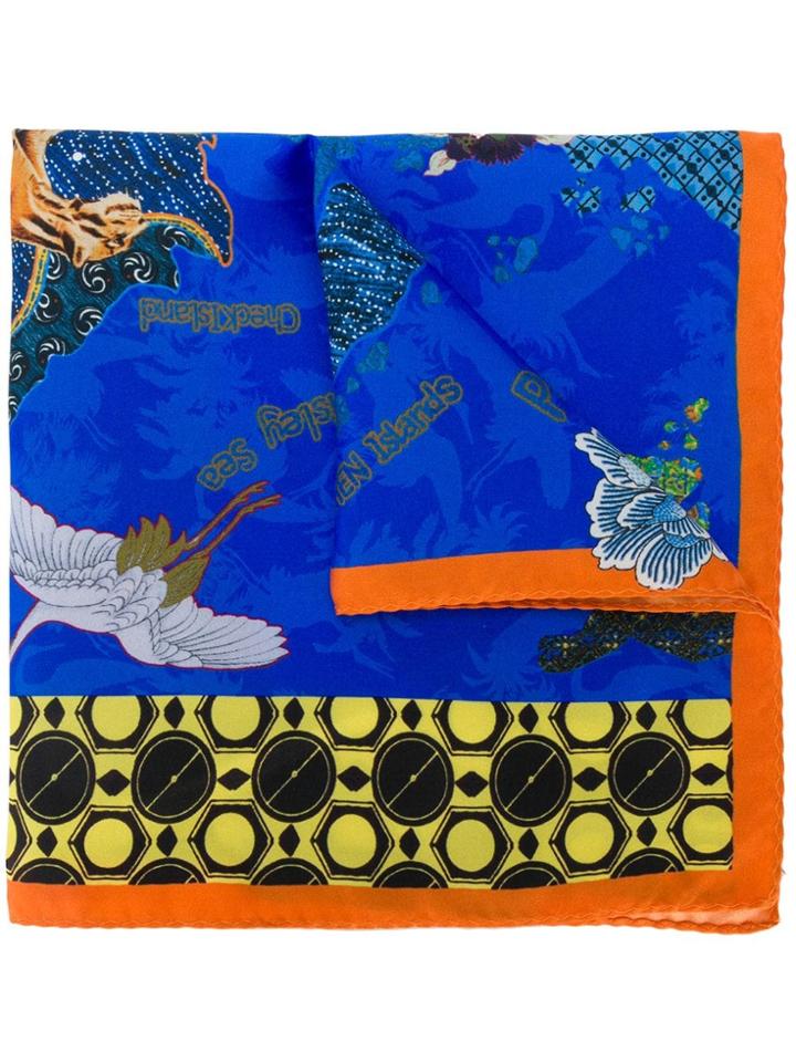 Etro Bangalore Pocket Square - Blue