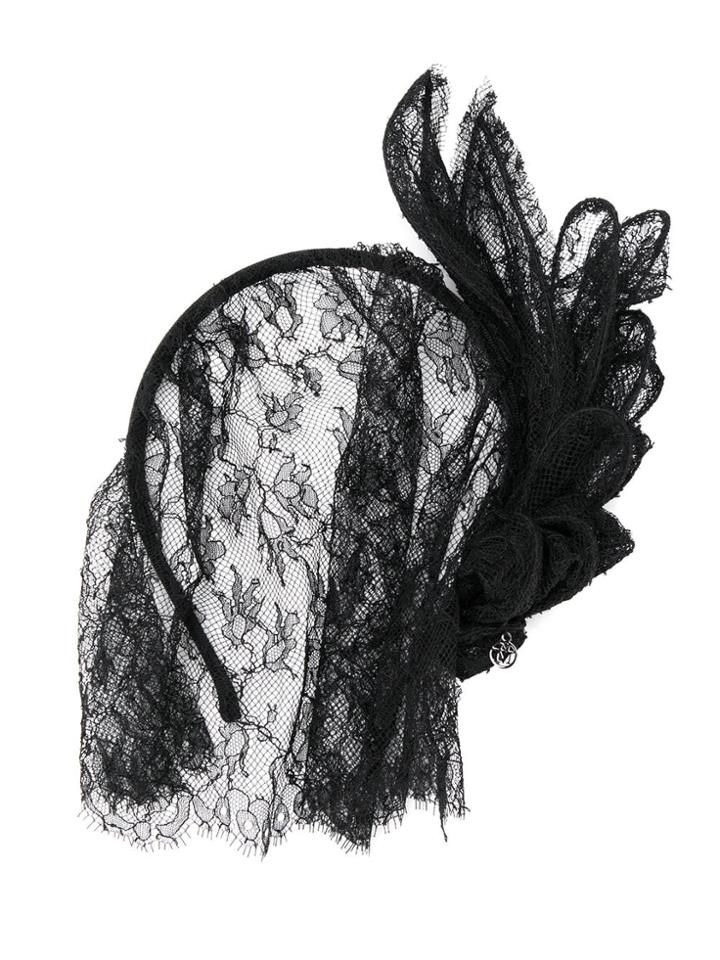 Maison Michel Lace Veil Headband - Black