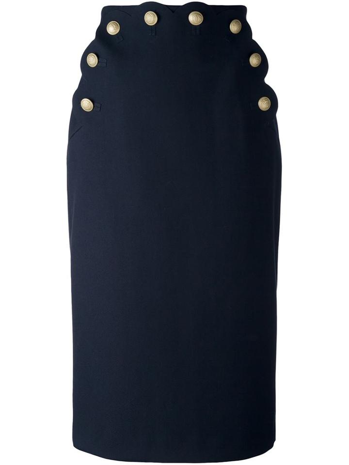 Red Valentino Buttoned Pencil Skirt
