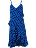 Kenzo Polka Dot Frilled Dress - Blue