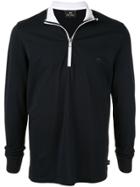 Ps Paul Smith Half-zip Long Sleeve Polo Shirt - Black