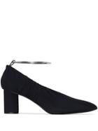 Jil Sander 60 Ankle Ring Ruched Pumps - Black