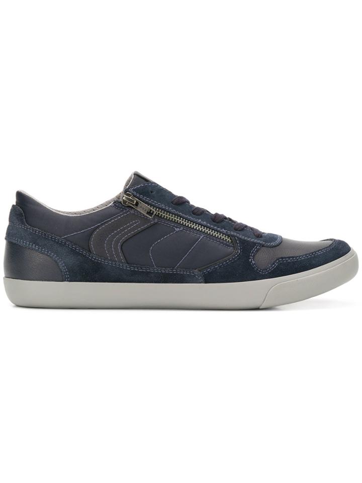 Geox Lace-up Zipped Flat Sneakers - Blue