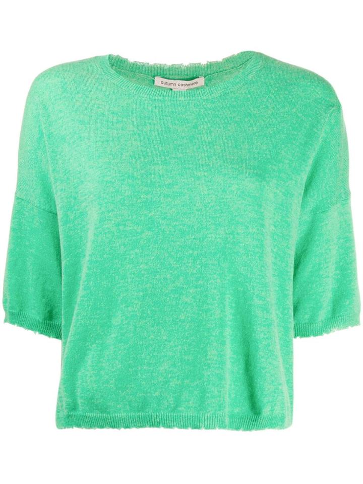 Autumn Cashmere Shortsleeved Sweater - Green