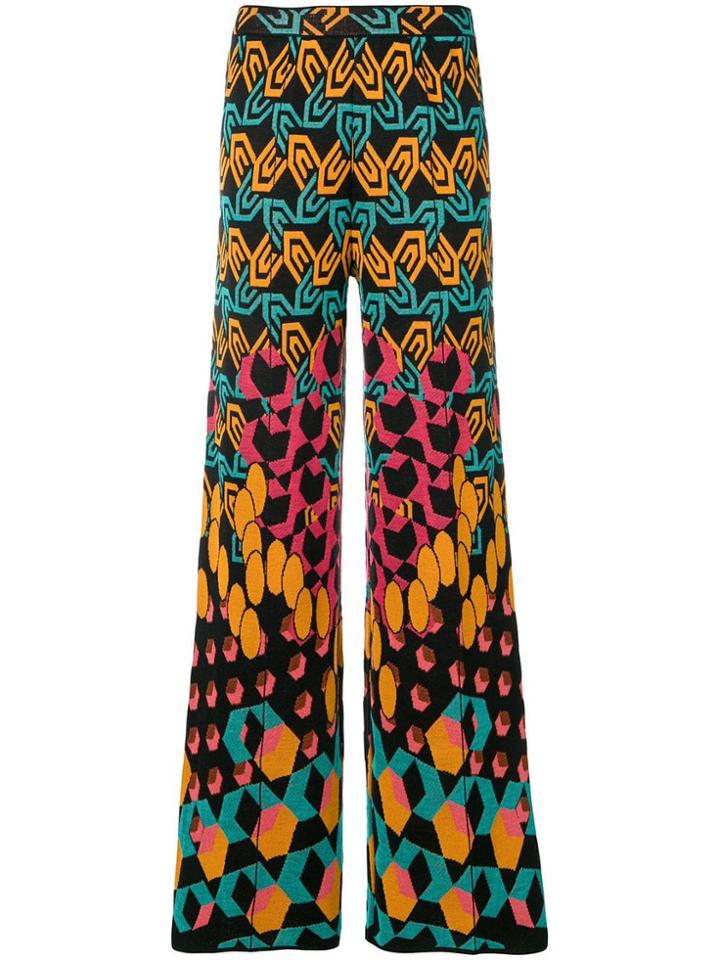 M Missoni Jacquard Knit Geometric Trousers - Black